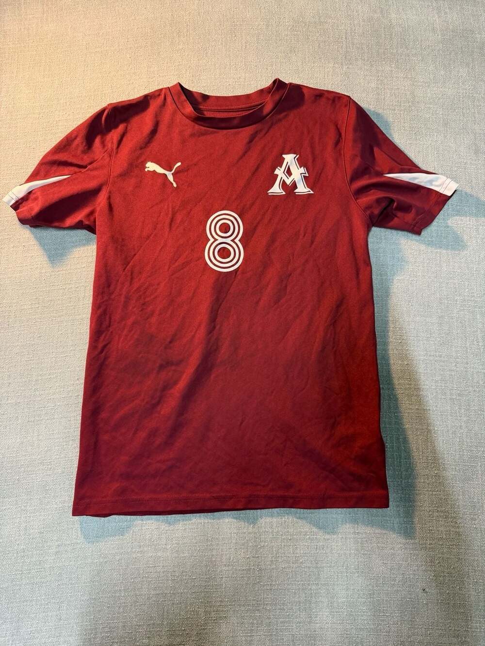 Puma Size S Red Soccer Jersey with Number 8